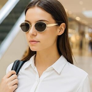 18k Gold plated Trendy Luxury Oval Sunglasses
